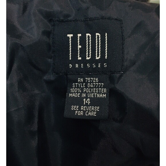 Vintage 80s 90s Floral Black Brown Button-Up Business Blazer Jacket Size 14 - Picture 8 of 8